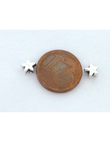 Perle étoile en métal argenté