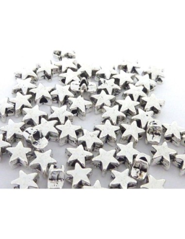 Petite perle étoile argenté en métal