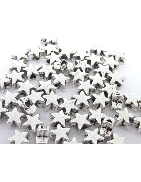 Petite perle étoile argenté en métal