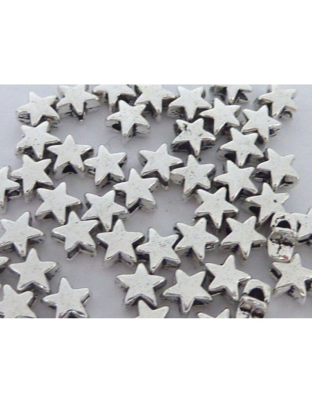 Perle étoile en métal argenté pas chère
