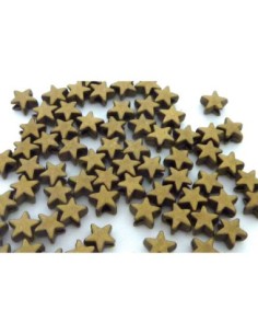 50 mini perles étoiles 5mm en métal de couleur bronze