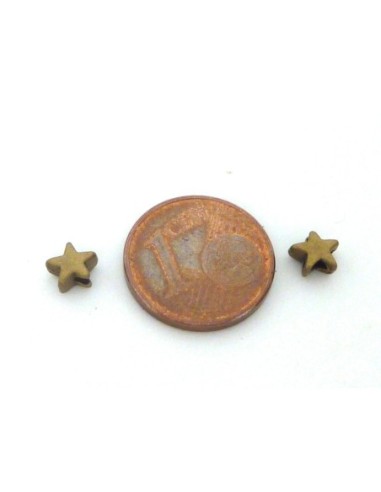 mini perle étoile 5mm en métal de couleur bronze