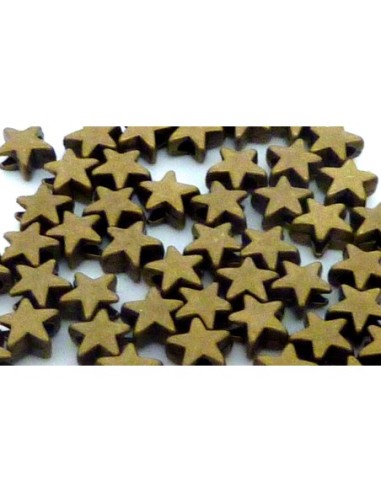 petite perle étoile bronze en métal de couleur bronze