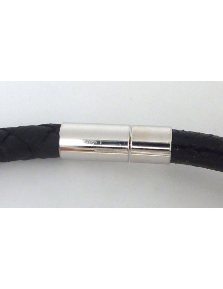 Fermoir argenté pour cordon cuir de 6mm
