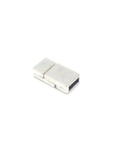 Fermoir aimanté pour lanière de 6mm en métal argenté 2