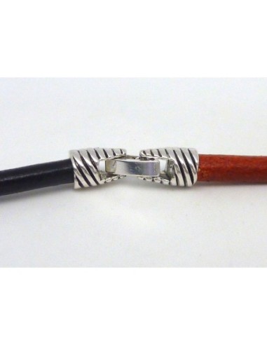 Fermoir clip embout rond pour cordon de 4,5mm...