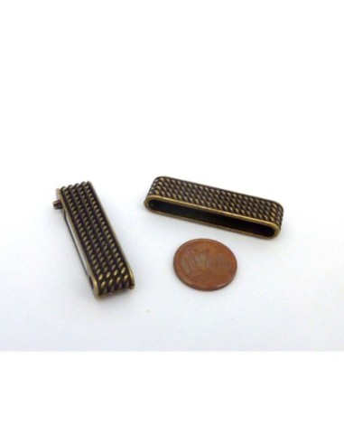 Fermoir magnétique bronze pour plusieurs cordons en métal