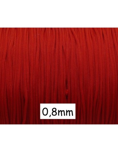 Cordon polyester 0,8mm rouge  pas cher pour la créations de bijoux
