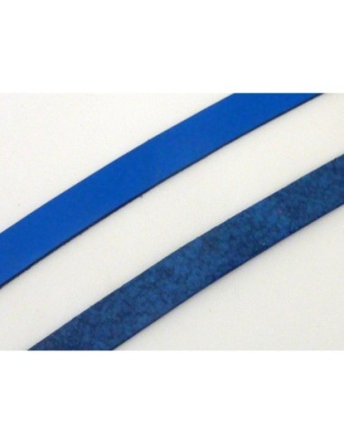 R-20cm Cuir plat largeur 9,4mm de couleur bleu roi - CUIR VERITABLE