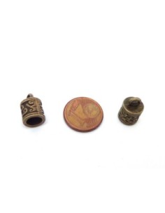 4 Embouts pour cordon de 6mm  environb gravé en métal de couleur bronze 2