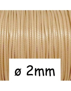 Cordon beige 2mm pour création collier
