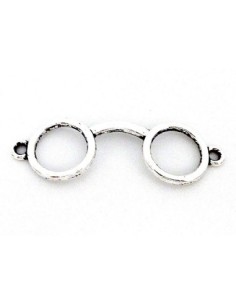 Perle connecteur lunette argenté