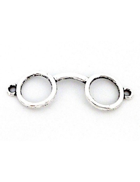 Perle connecteur lunette argenté