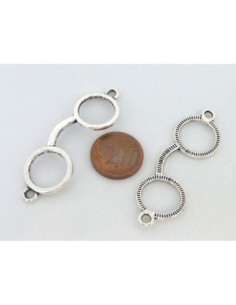 Perle connecteur lunette argenté 2