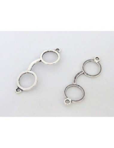 Perle de jonction lunette argenté pour création DIY