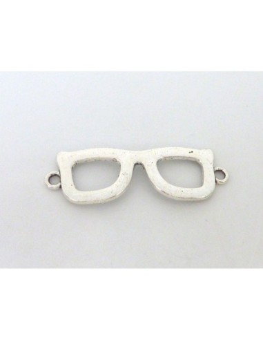Pendentif lunette en métal argenté