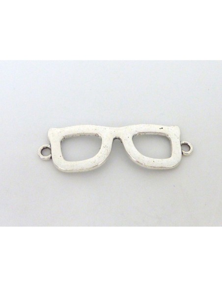Pendentif lunette en métal argenté