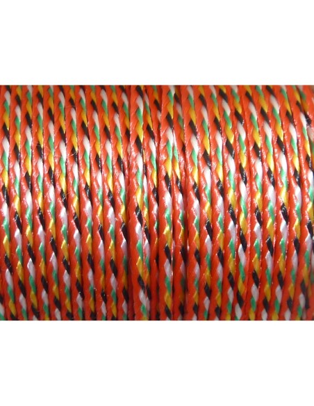 1m Fil polyester, nylon tressé 1,7mm multicolore
