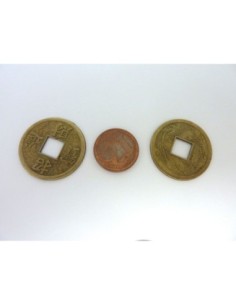 Grande perle intercalaire motif signe chinoise 23,4mm en métal de couleur bronze 2