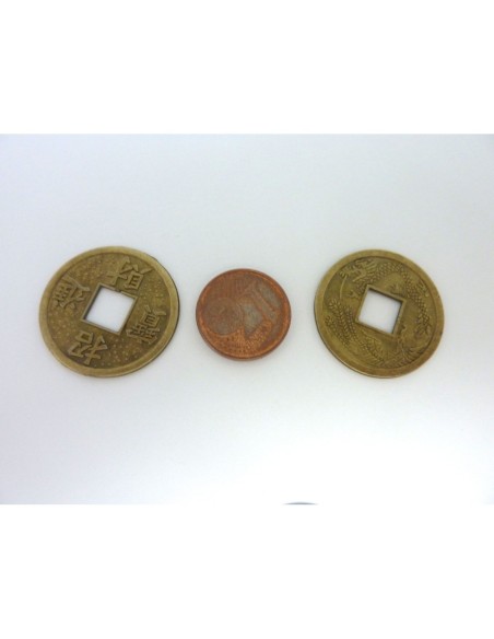 Pièce chinoise 23,4mm en métal de couleur bronze