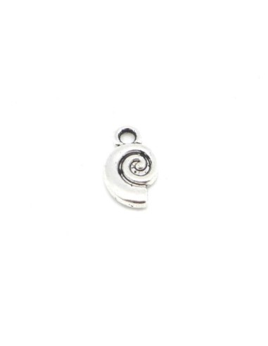 Lot de 20 Breloques escargot, pendentif escargot spirale en métal argenté 12mm x 7mm