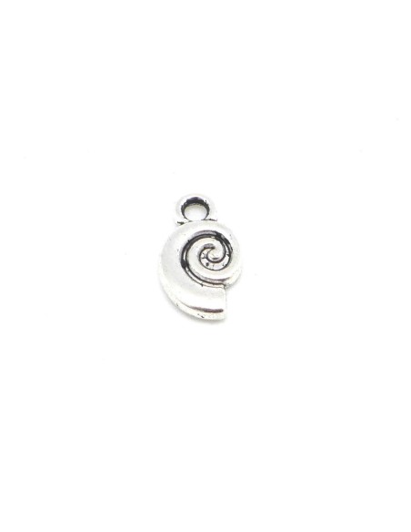 Lot de 20 Breloques escargot, pendentif escargot spirale en métal argenté 12mm x 7mm Lot de 20 Breloques escargot, pendentif escargot spirale en métal argenté 12mm x 7mm