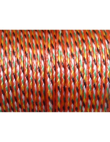 Cordon nylon tressé multicolore