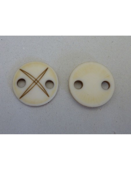 Connecteur ou bouton acrylique beige et marron 28,4mm