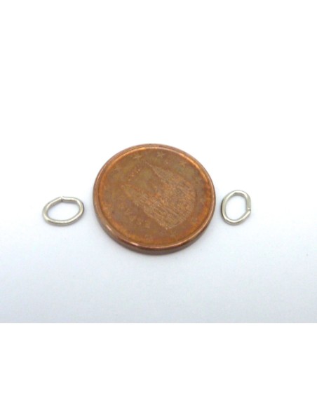R-2g environ 50 anneaux ovales de jonction 5mm x 4mm en métal argenté
