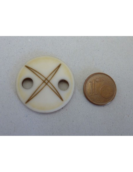 Connecteur ou bouton acrylique beige et marron 28,4mm