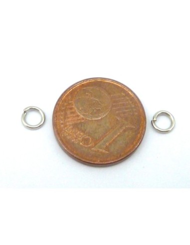 Anneau ouvert 4mm x 0,9mm en métal argenté