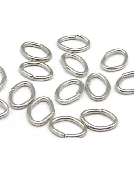 Anneau de jonction ovale en métal argenté