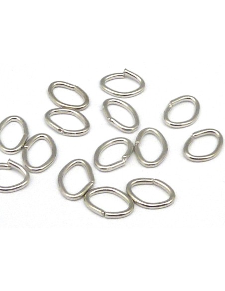 Anneau brisé ovale en métal argenté