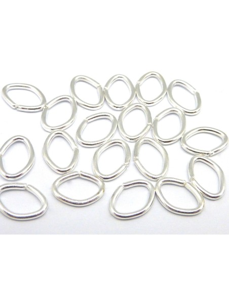 Anneau de jonction ovale en métal argenté