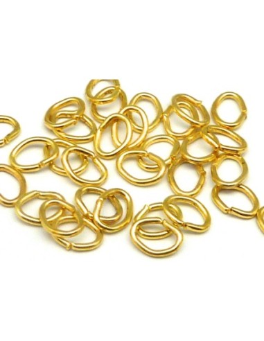 R-2g environ 45 anneaux ovales de jonction 5mm x 4mm en métal doré