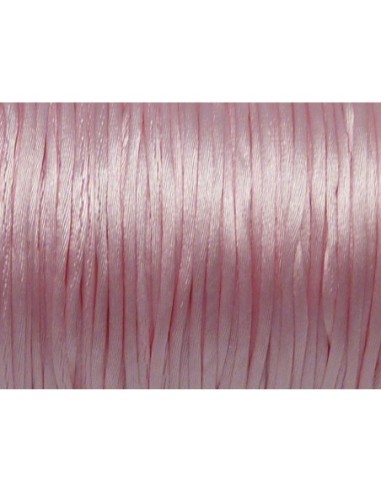 Cordon Queue de rat 1mm rose pâle brillant satiné ficelle chinoise