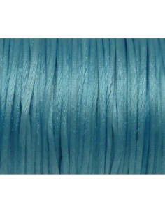 10m Fil, Cordon Queue de rat 1mm bleu ciel, bleu clair brillant satiné