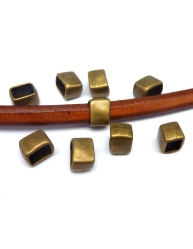 3 perles passant rectangle 13,6mm en métal de...