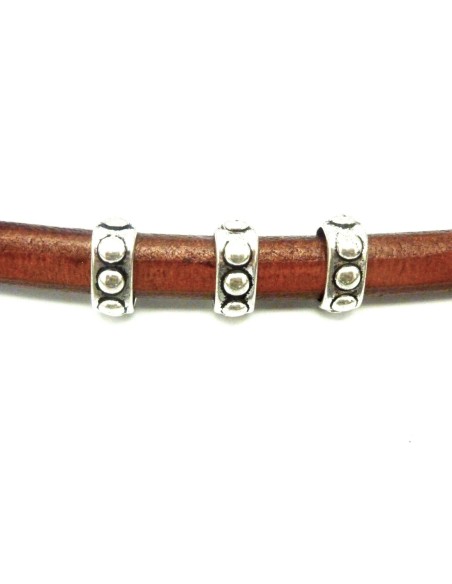 perle passant poussoir metal argente