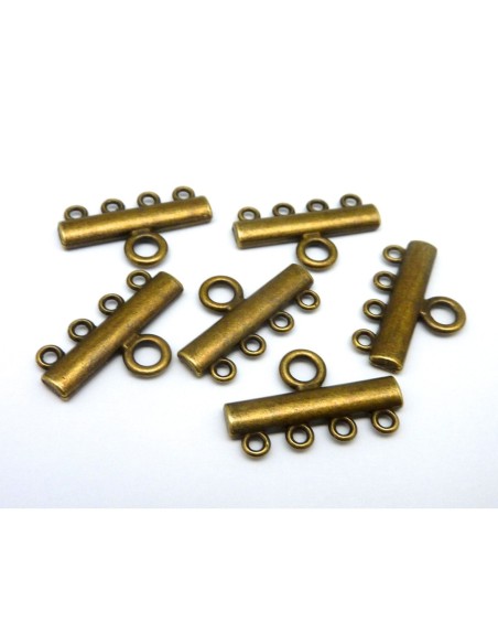 6 embouts multi rangs - 4 rangs 24mm en métal de couleur bronze