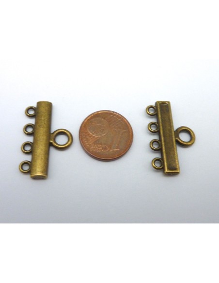 6 embouts multi rangs - 4 rangs 24mm en métal de couleur bronze