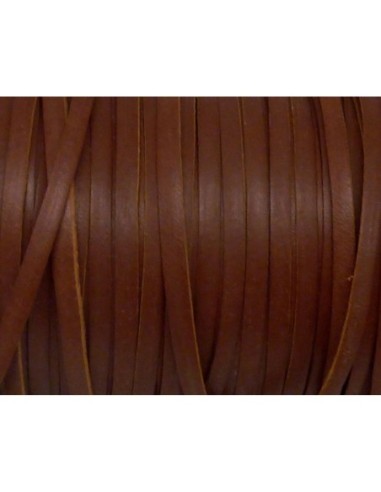 R-1m de lanière cuir plat 3mm de couleur marron, très fin - CUIR VERITABLE