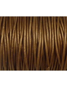 Cuir rond 2mm de couleur marron doré bronze
