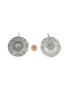 Grand pendentif ethnique pour cabochon de 10mm argenté 2