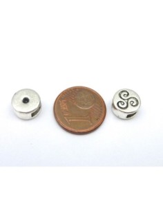Perle argenté passant pour lanière cuir de 6mm triskel 2