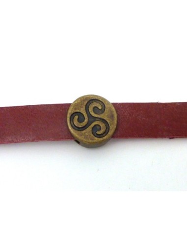 Passant Triskel bronze pour lanière