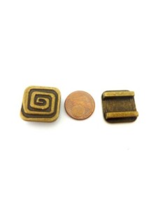 R-10 Perles passant carré 18,6mm en métal de couleur... 2