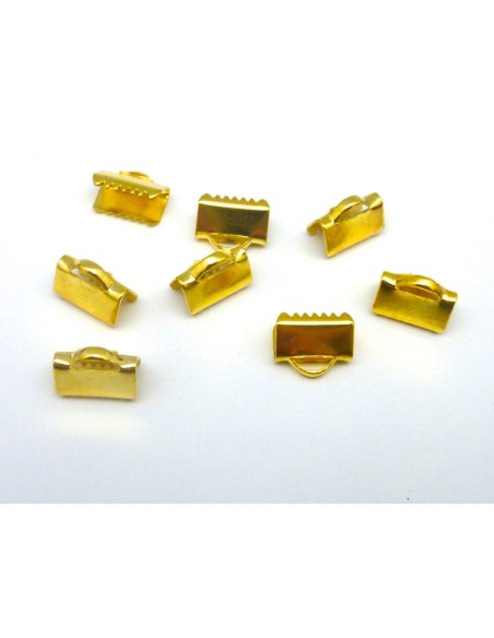 Embout griffe, serre ruban lisse en métal doré