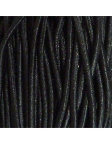 Elastique 2mm rond noir pour masque