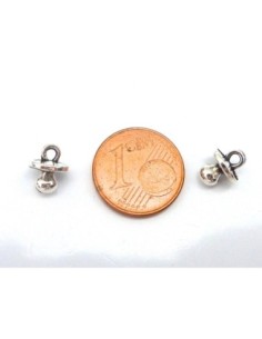 50 Breloques tétine 8,7mm en métal argenté 2